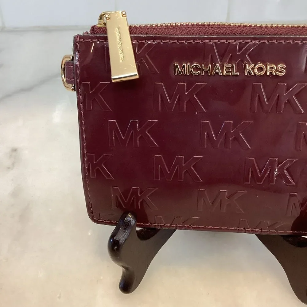 Michael Kors Signature Logo Embossed Patent Key & Card Holder